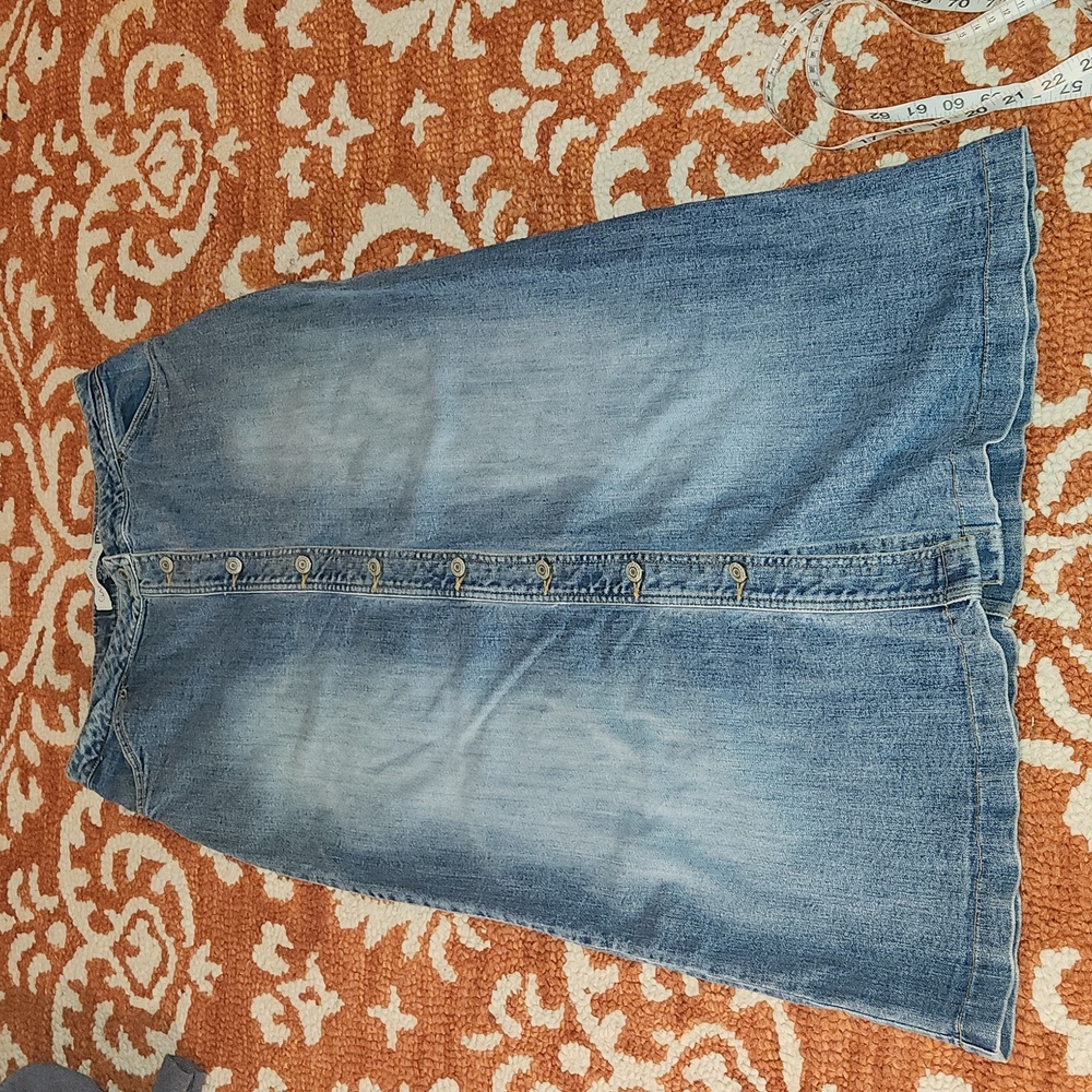 Gap Vintage Y2K Denim Button Front Maxi Skirt Plus Size 12